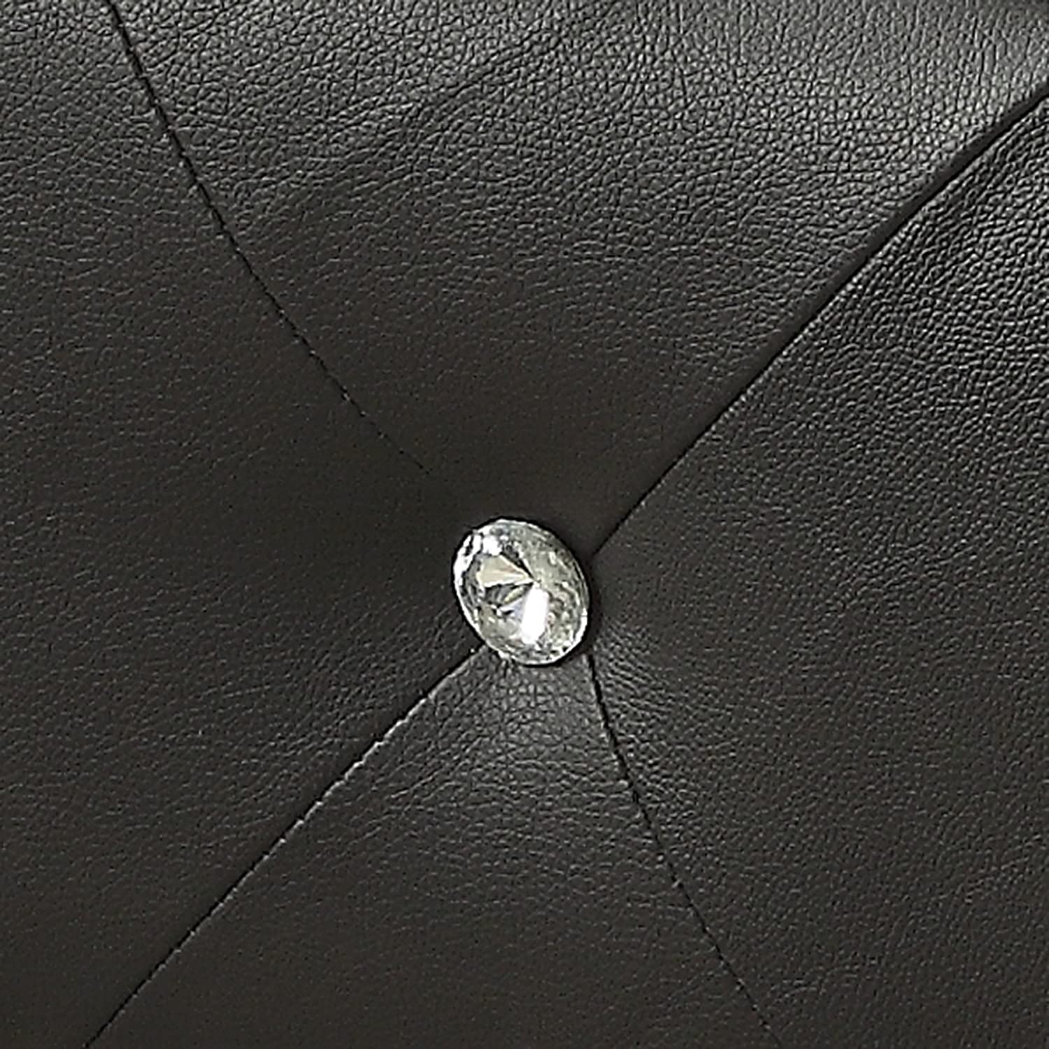 Black Tufted Hard WoodStorage Bench