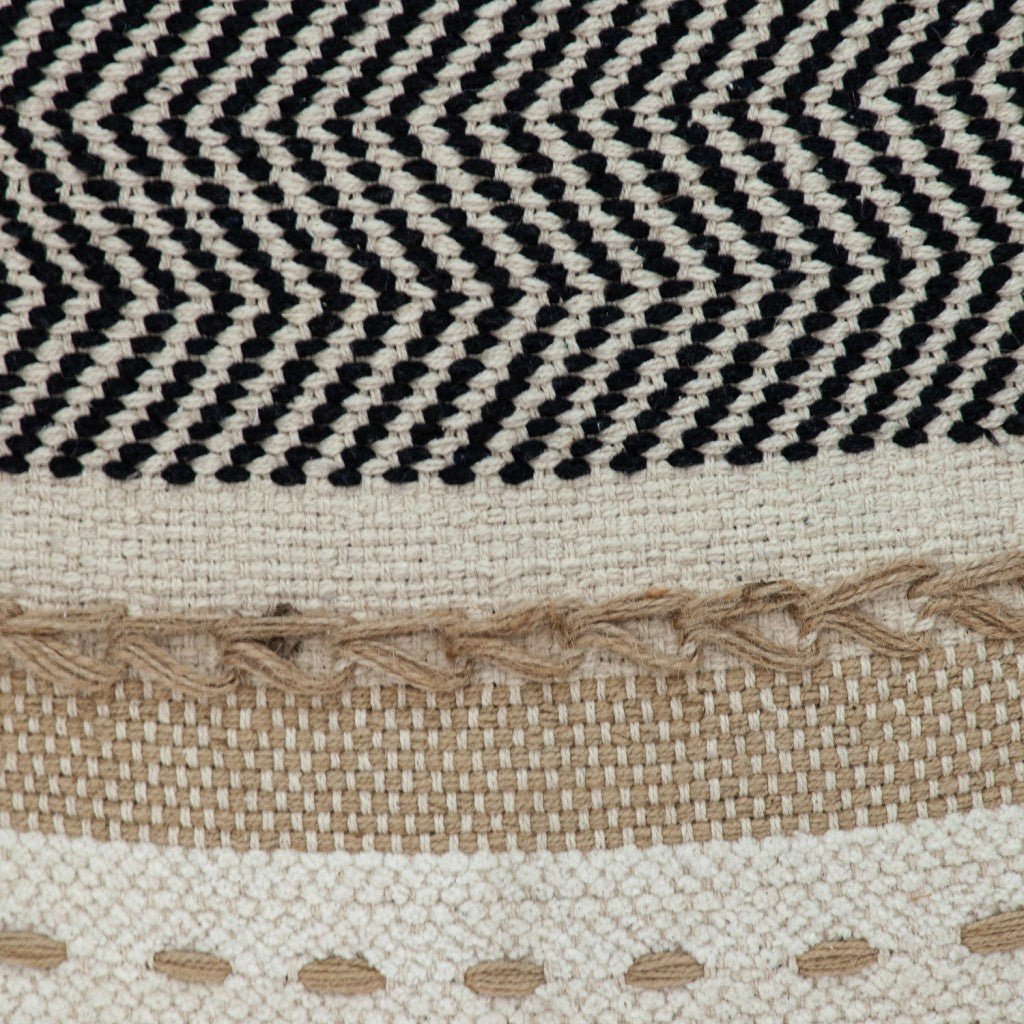 Black White and Tan Textured Pillow