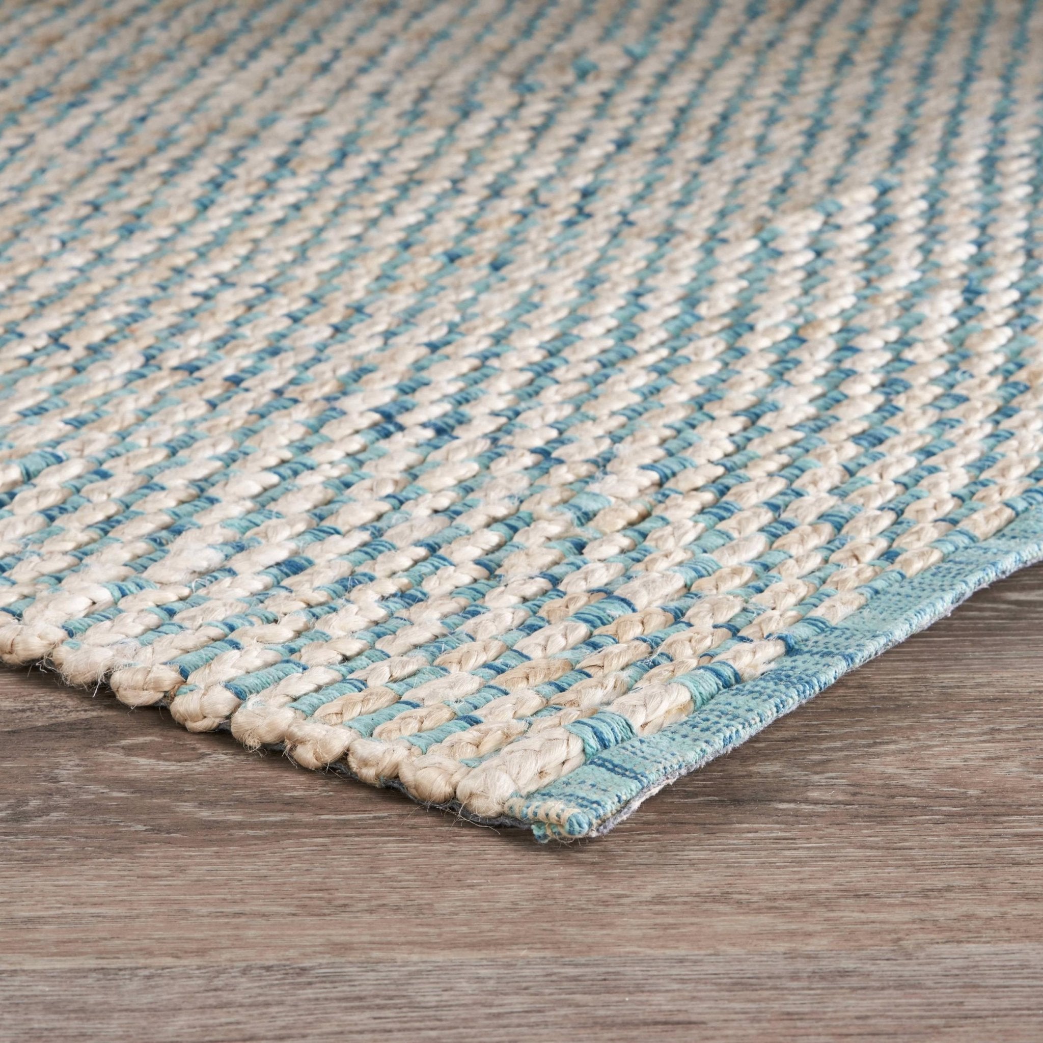 Blue & Beige Toned Modern Floor Mat Decorative Area Rug, 5 x 8 Feet
