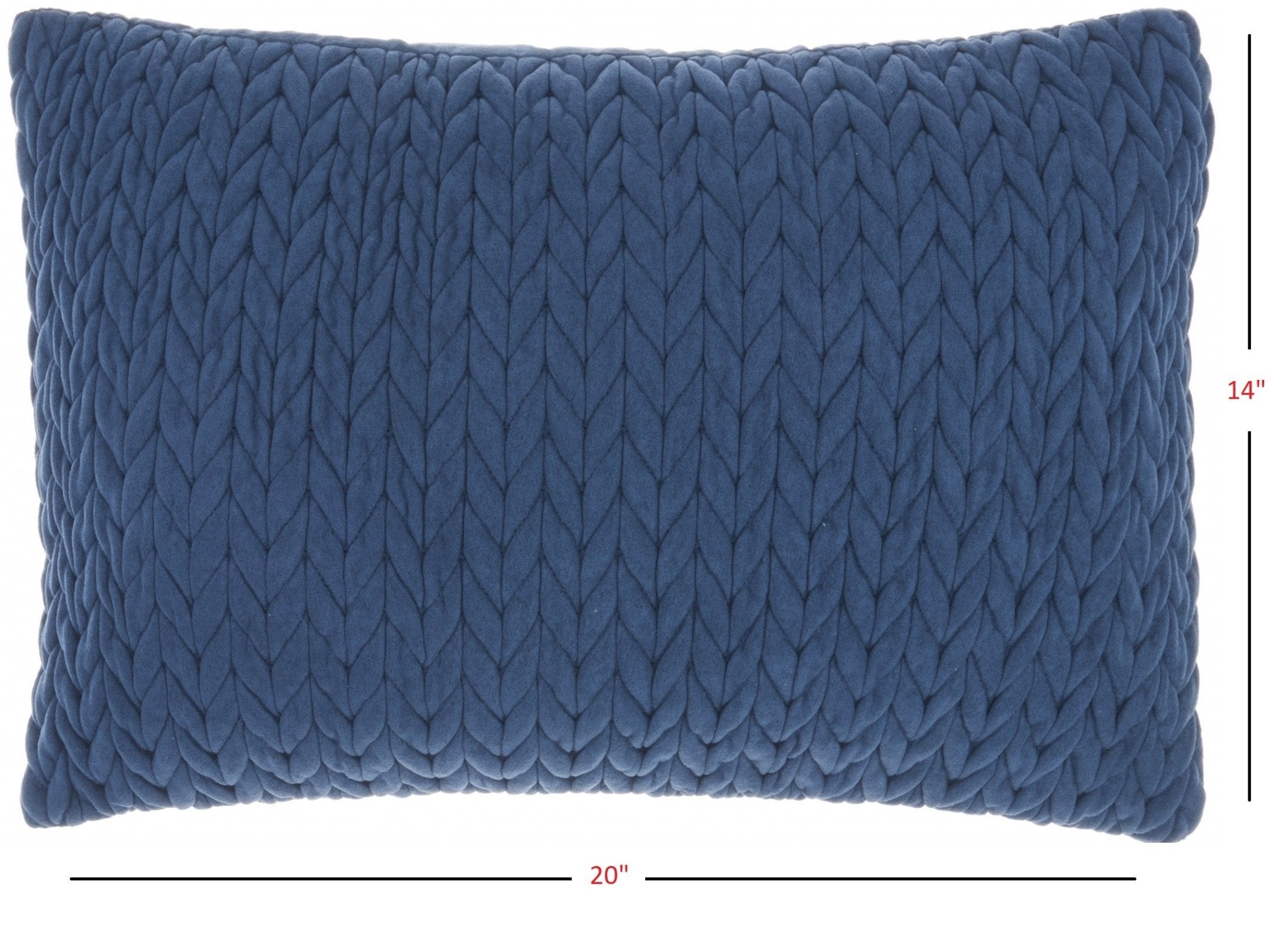 Blue Chunky Braid Lumbar Pillow