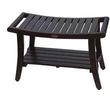 Brown Finish Contemporary Teak Patio Seat Furniture Outdoor Shower Bench with Handles