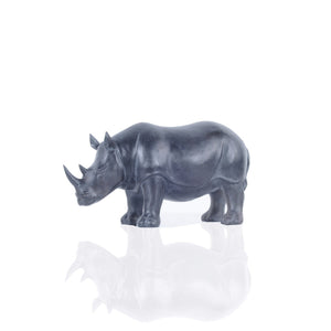 Burnished Bronze and Black Rhinoceros Statue