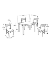 Cappuccino Beige Solid Wood Foam Polyester Blend Contemporary Home Furniture Table And Chairs Dining Set, Set Of 5