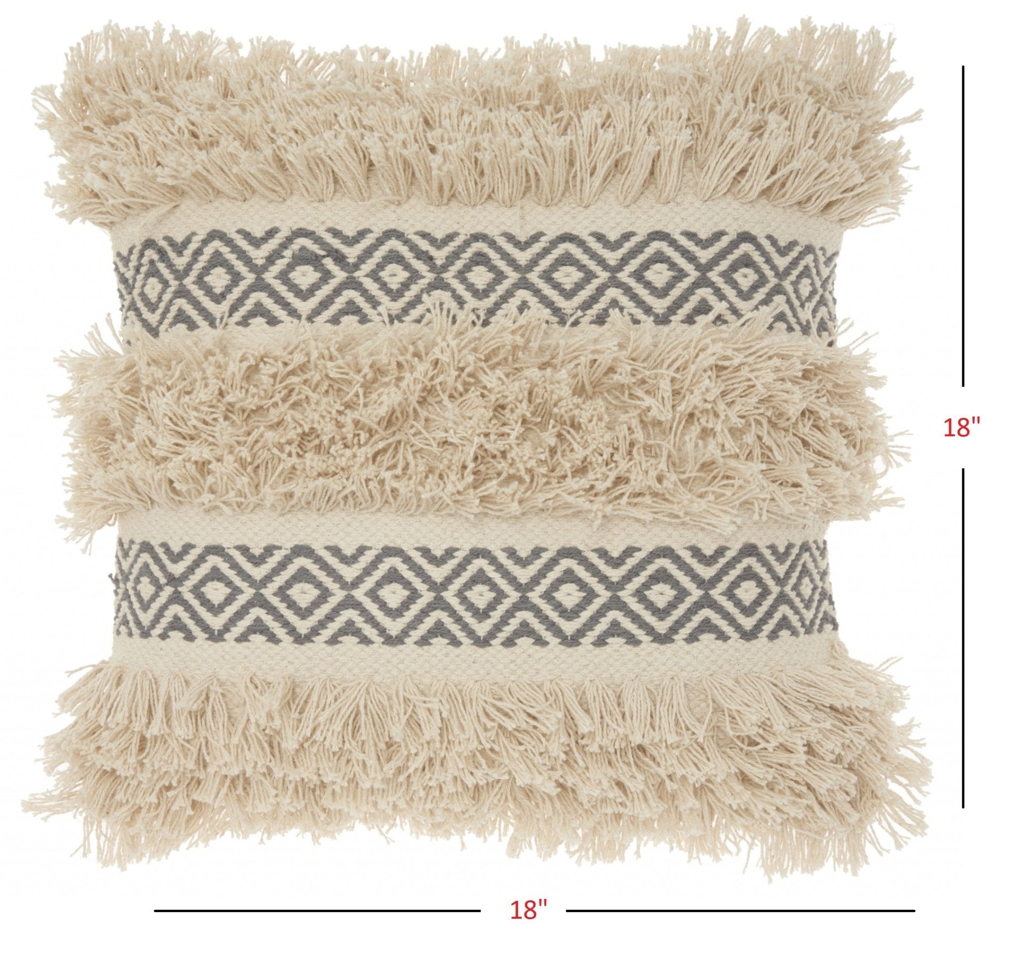 Charcoal Diamond Patterned Throw Pillow