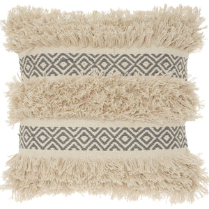 Charcoal Diamond Patterned Throw Pillow