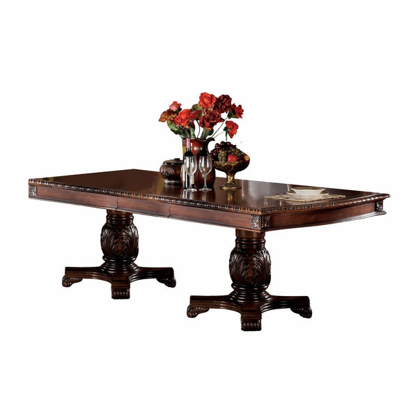 Cherry Wood Elegant Modern Home Furniture Dining Table with Double Pedestal
