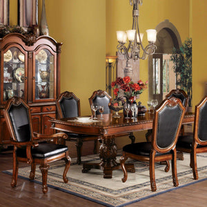 Cherry Wood Elegant Modern Home Furniture Dining Table with Double Pedestal