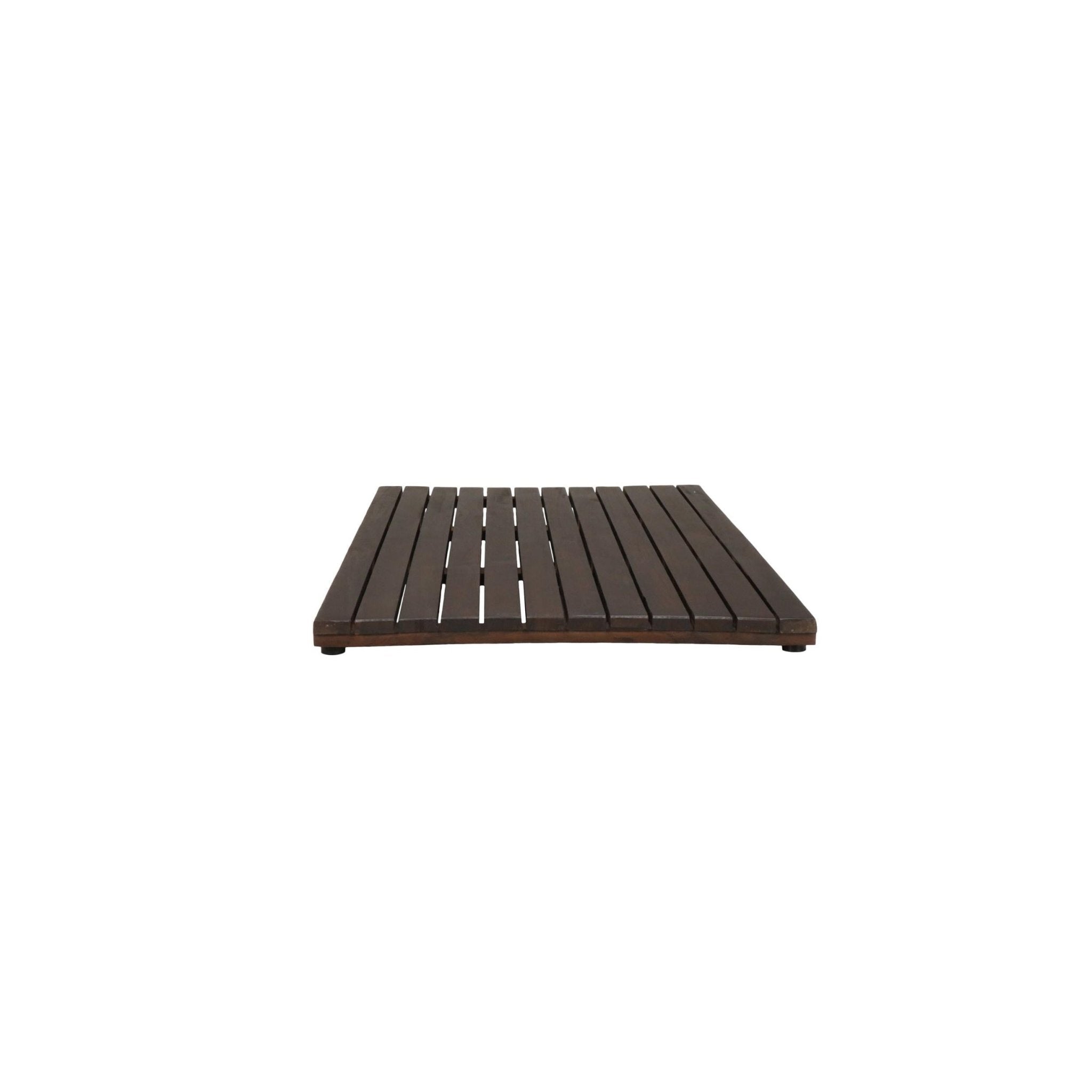Compact Teak Floor Mat in Brown Finish
