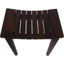 Contemporary Flared Teak Shower Stool or Bench in Brown Finish