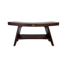 Contemporary Teak Shower or Bench with Shelf in Gray Finish