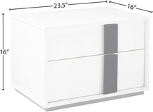 Contemporary White and Black 2 Drawer Nightstand