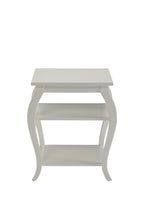 Cottage White Bow Leg Square End Table