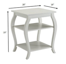 Cottage White Bow Leg Square End Table
