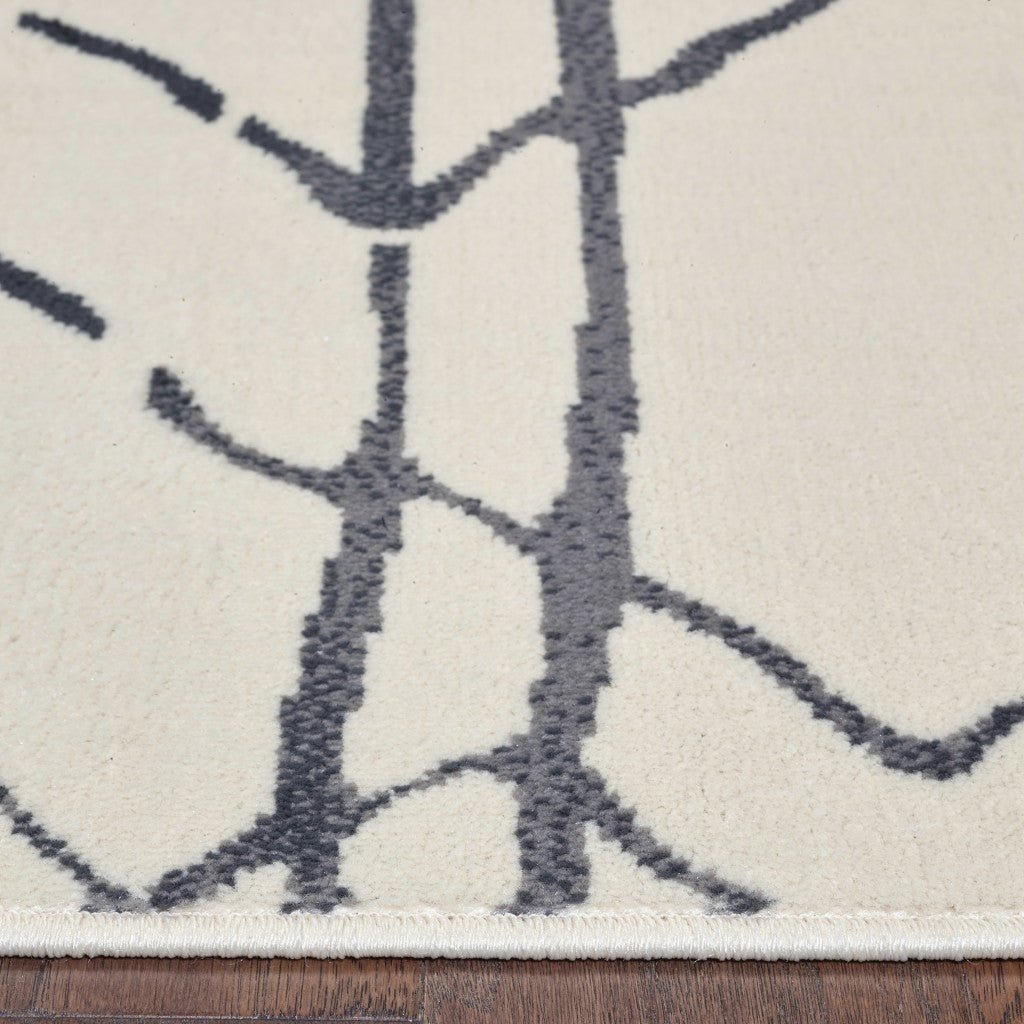 Cream And Black Berber Pattern Modern Decorative Area Rug - 8 x 10 Feet