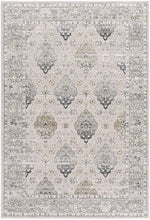 Cream & Gray Rich Traditional Modern Floor Mat Decorative Area Rug, 8 x 11 Feet
