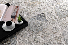 Cream & Gray Rich Traditional Modern Floor Mat Decorative Area Rug, 8 x 11 Feet