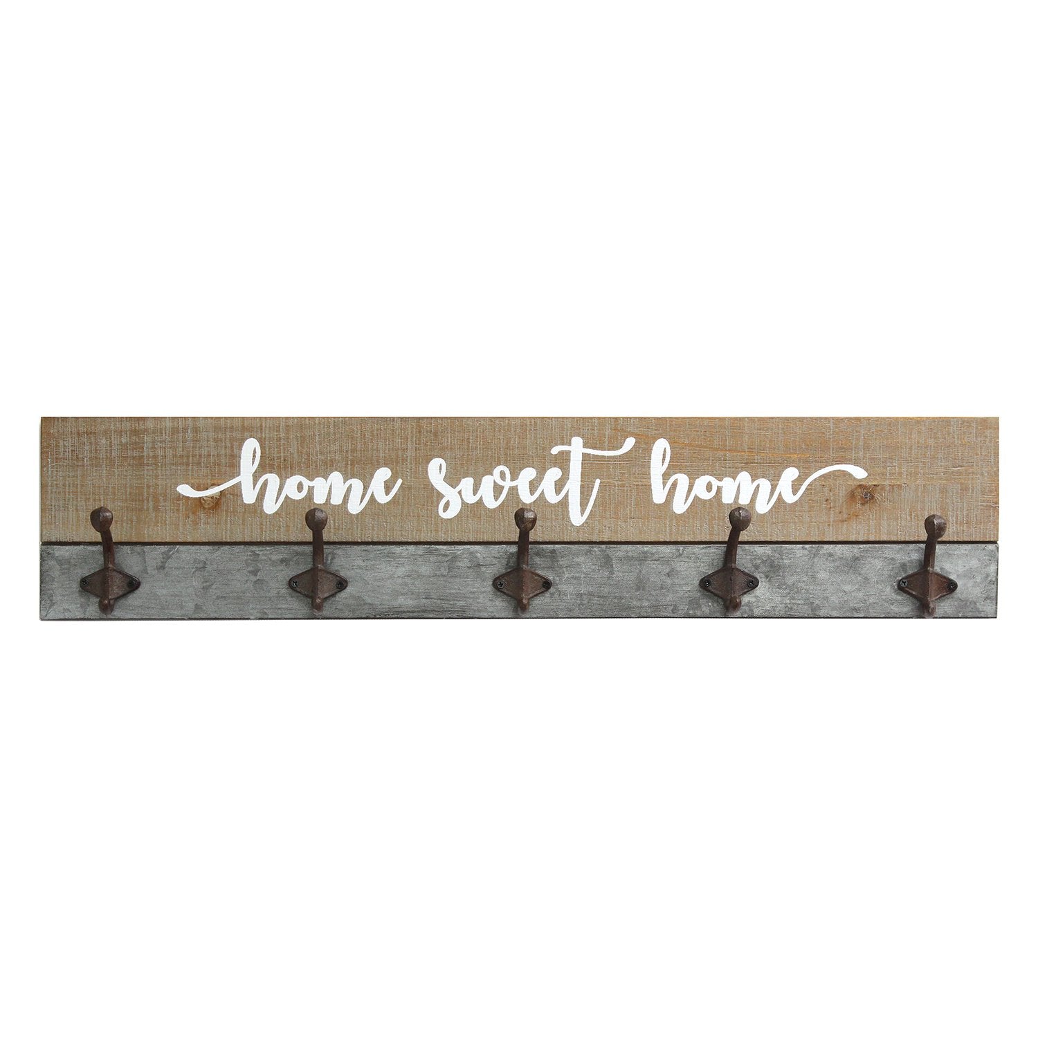 Distressed Home Sweet Home Wood Coat Rack Wall Hanging