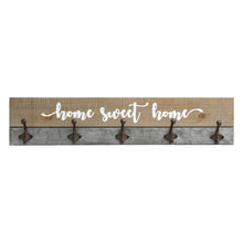 Distressed Home Sweet Home Wood Coat Rack Wall Hanging