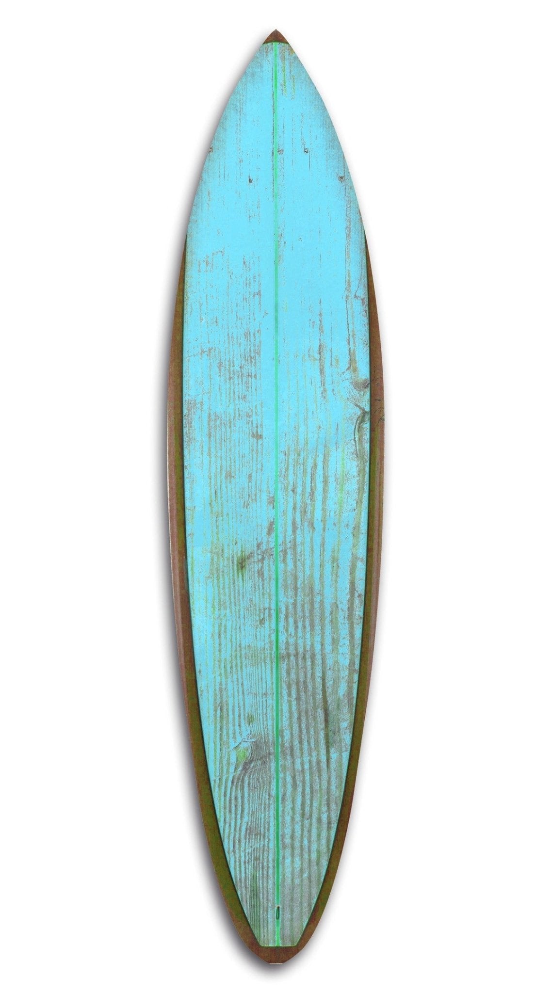 Distressed & Rustic Aqua Surfboard Wood Panel Wall Art