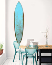 Distressed & Rustic Aqua Surfboard Wood Panel Wall Art