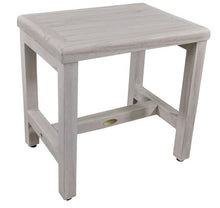 Driftwood Finish Compact Rectangular Classic Traditional Teak Patio Seat Furniture Outdoor Shower Bench