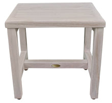 Driftwood Finish Compact Rectangular Classic Traditional Teak Patio Seat Furniture Outdoor Shower Bench