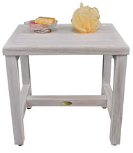 Driftwood Finish Compact Rectangular Classic Traditional Teak Patio Seat Furniture Outdoor Shower Bench