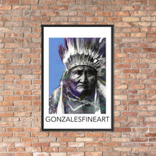 Geronimo War Bonnet Framed poster