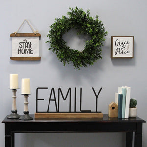 "Family" Metal Wood Tabletop