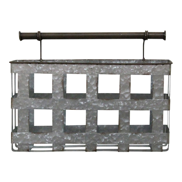 Galvanized Handcrafted Metal Wall Decor Hanging Basket