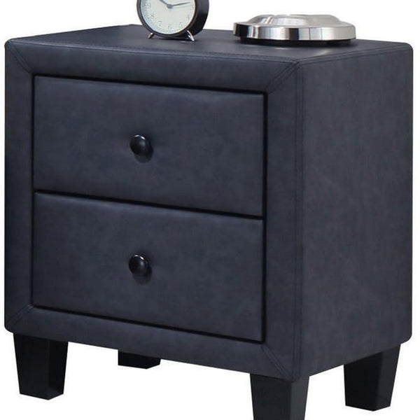 Contemporary Gray 2-Tone Upholstered Nightstand