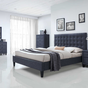 Contemporary Gray 2-Tone Upholstered Nightstand