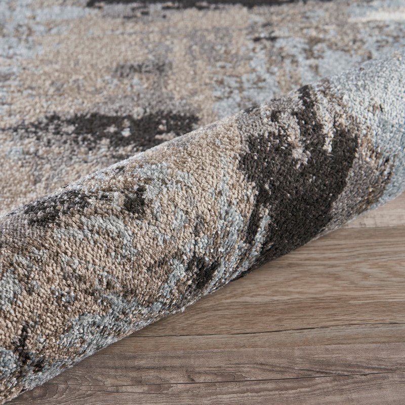 Gray Abstract Smudge Modern Floor Mat Decorative Area Rug, 5 x 7 Feet