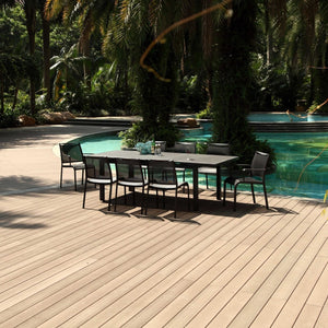 Gray Aluminum Extendable Modern Home Furniture Dining Table