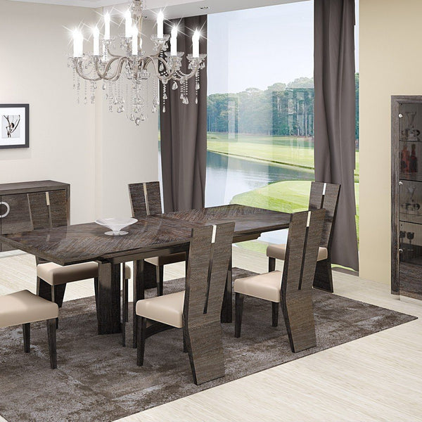 Gray Contemporary Home Furniture Table And Chairs Dining Set