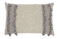 Gray Rectangular Embellished Throw Pillow