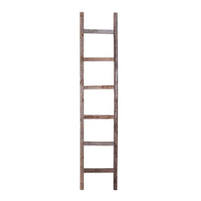 Gray Rustic Wood 7 Step Storage Ladder Shelf