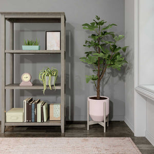Gray Washed 2 Shelves Storage Bookcase