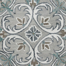 Gray & White Filigree Modern Floor Mat Decorative Round Area Rug 4 Feet