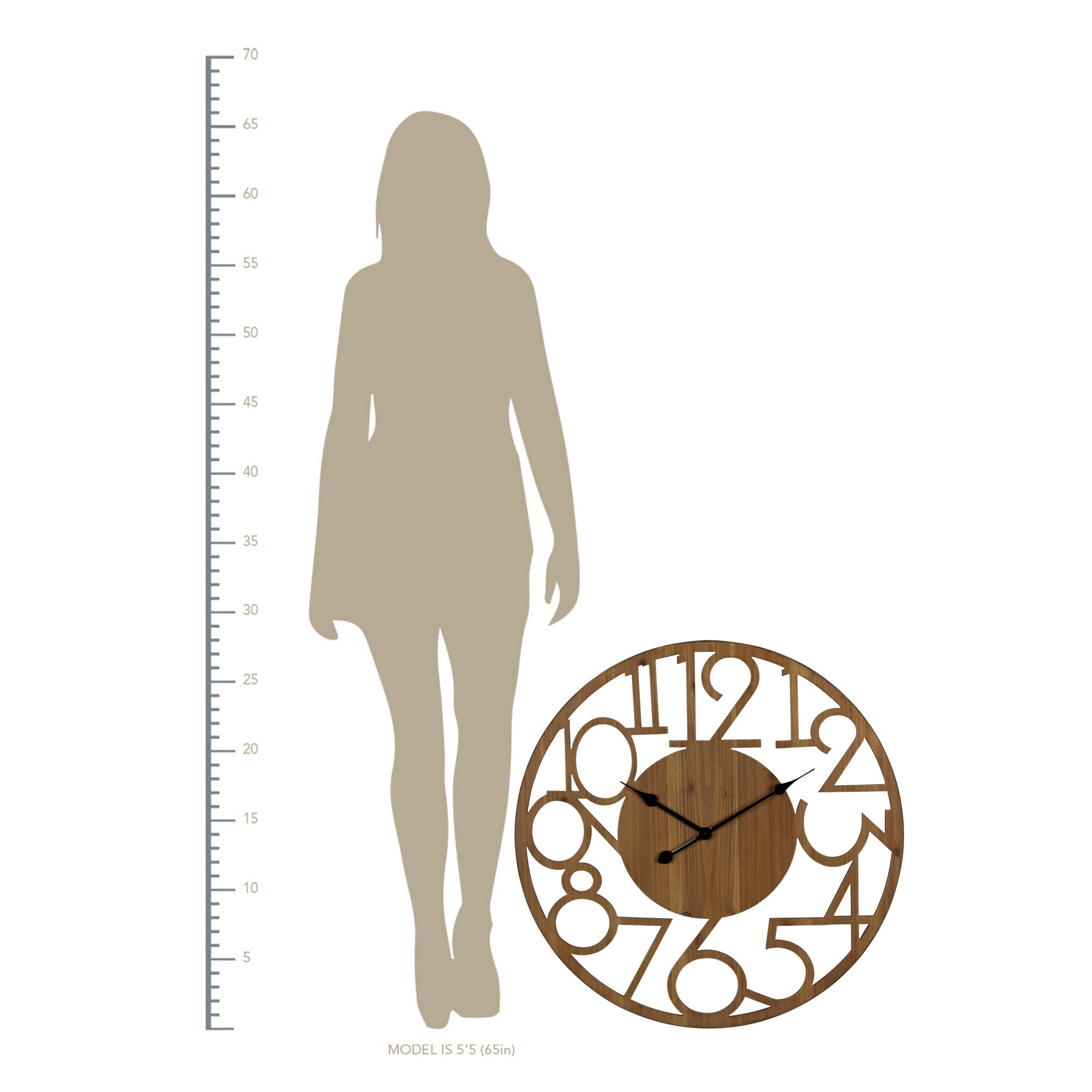 Hand Crafted Natural Wood Modern Home Office Decorative Wall Clock