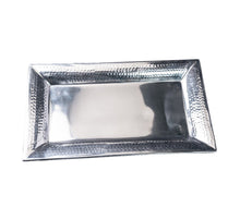 Handcrafted Hammered Stainless Steel Rectangular Tray