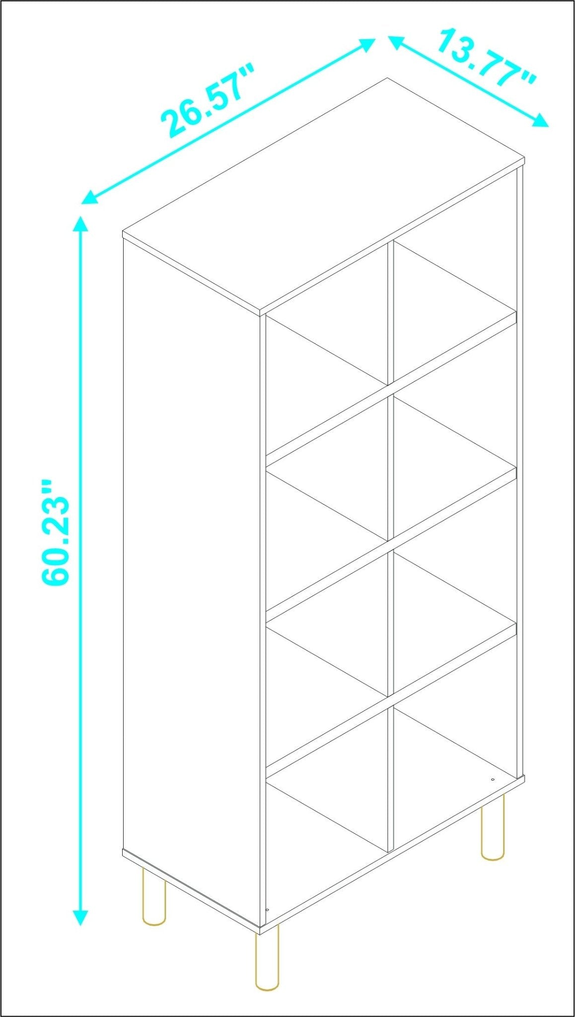 Iko White Tall Vertical Eight Cubbie Shelving Unit