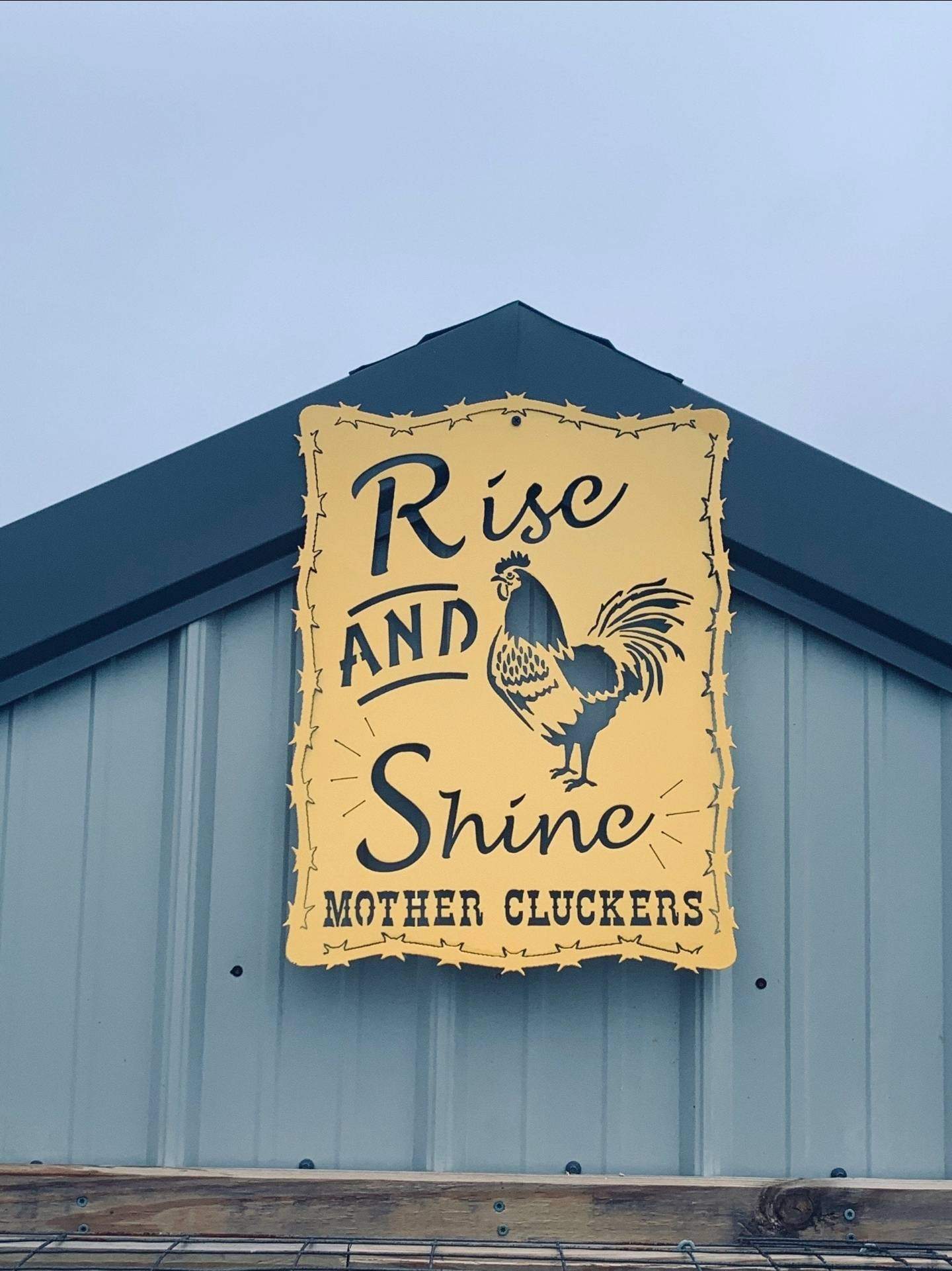 Rise And Shine Mother Cluckers Sign