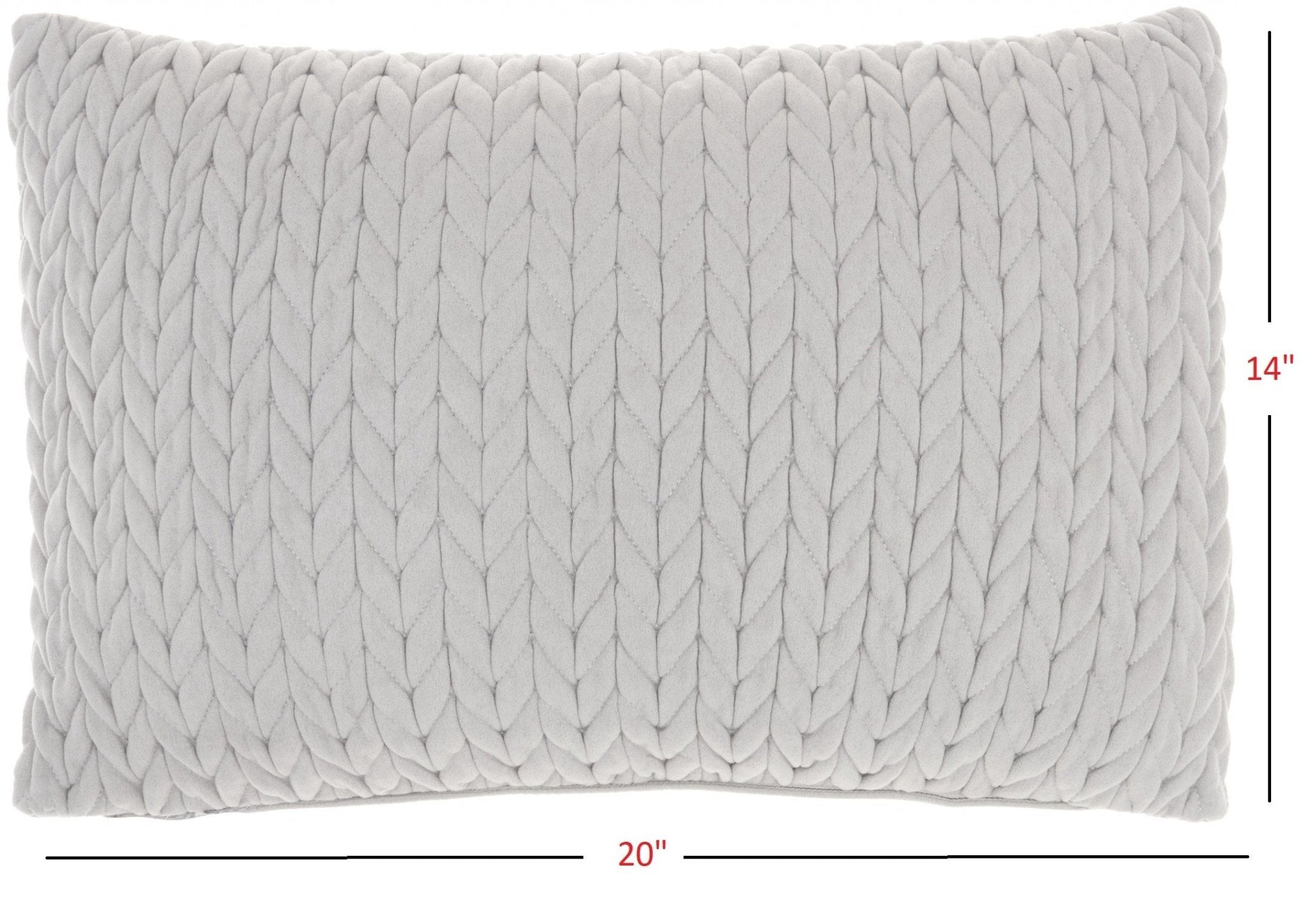 Light Gray Chunky Braid Lumbar Pillow