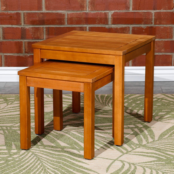 Longs Peak Eucalyptus Outdoor Nesting Tables 2-Piece Set