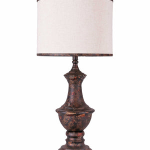 Metal Finish Traditional Light Table Lamp with Ivory Linen Shade