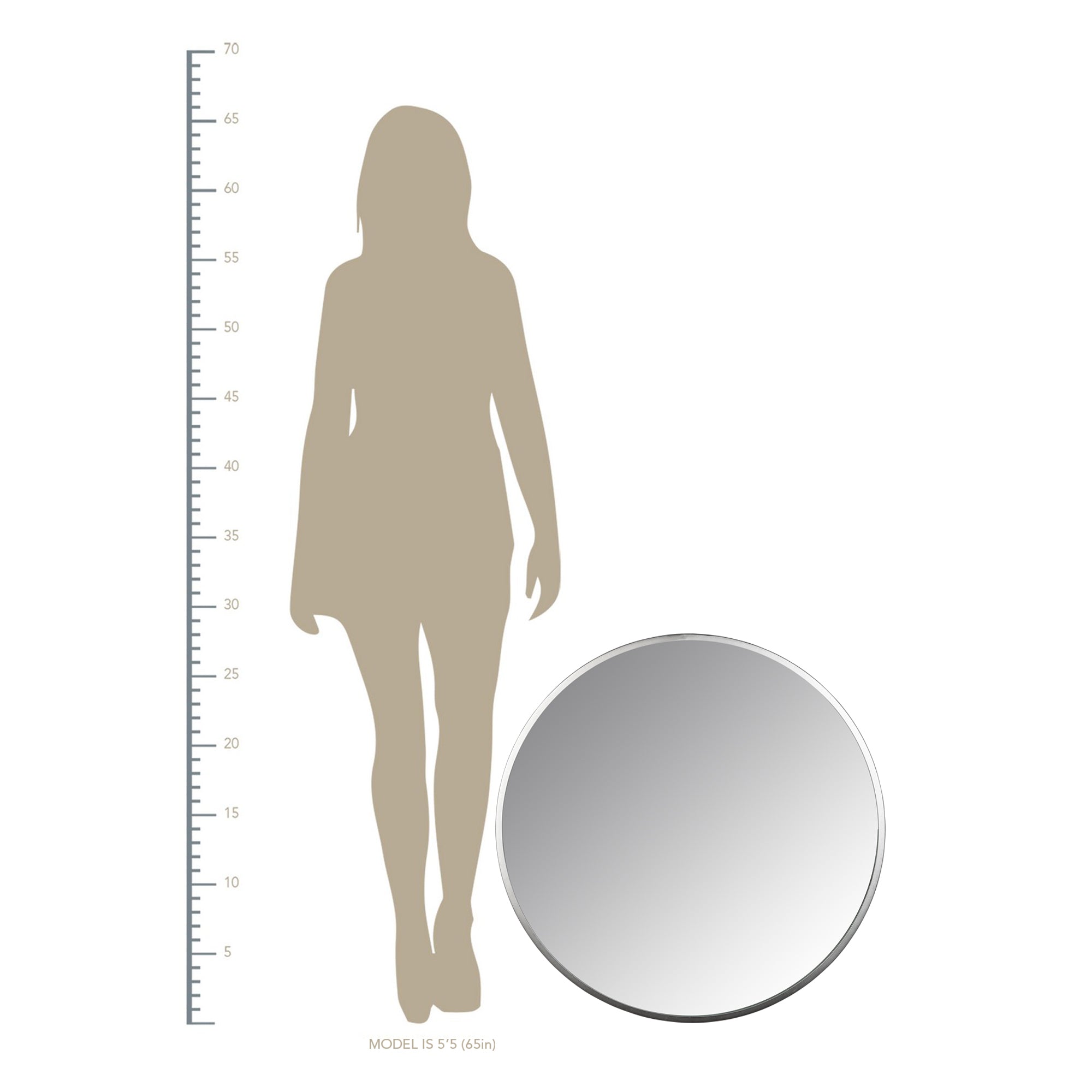 Minimalist Silver Round Wall Mirror