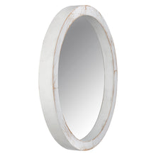 Modern Farmhouse Rustic White Wash Round Wall Mirror