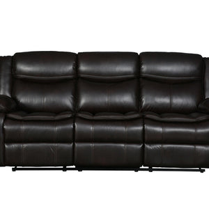 Modern Soft Brown Faux Leather Reclining Sofa