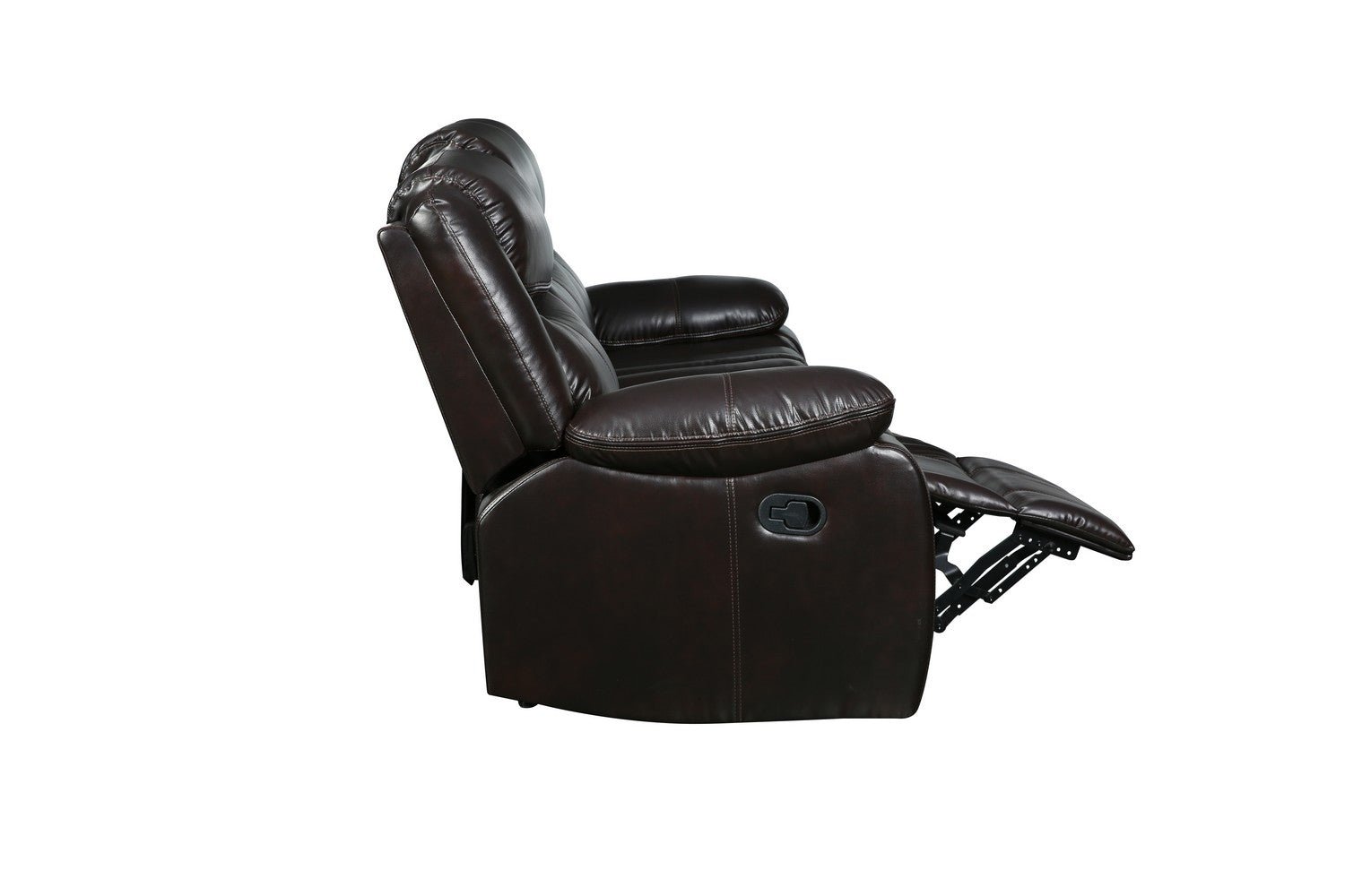 Modern Soft Brown Faux Leather Reclining Sofa